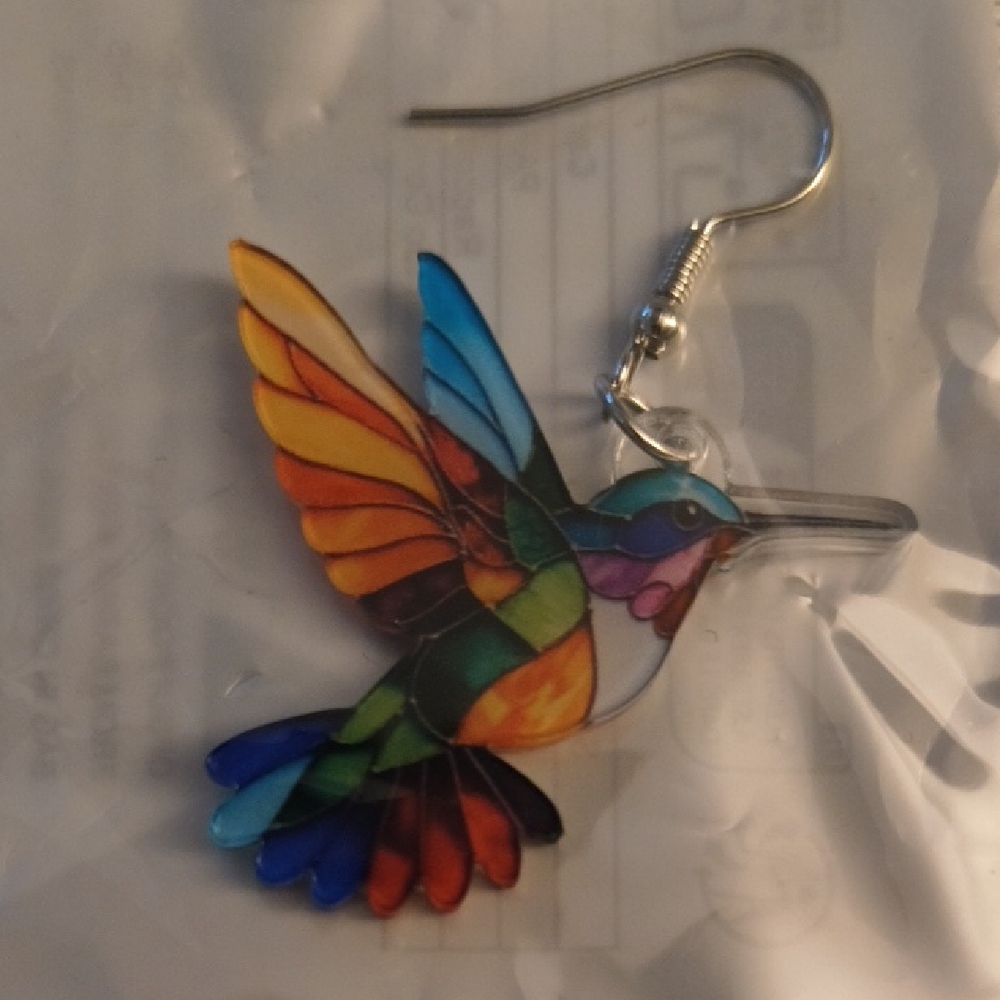 Colorful Humming Bird Earrings